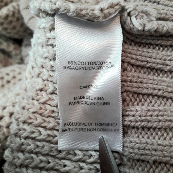 Cleo Petites Beige Cowl Neck Knit Sweater - Picture 4 of 6